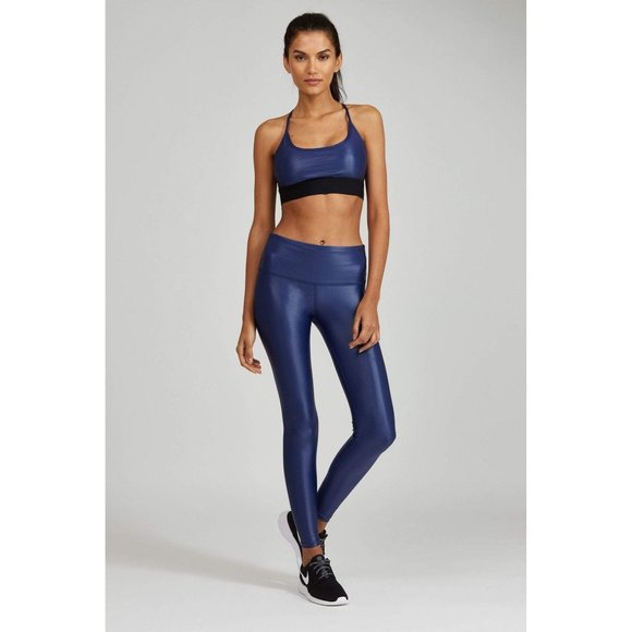 Noli Yoga Pants - Yoga Luminous Legging - Navy Gloss Size Small NWOT